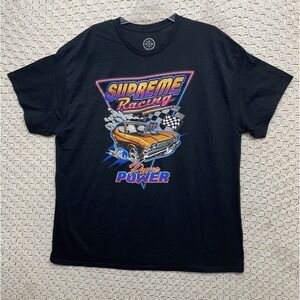 Supreme Racing T Shirt Mens 2XL Black Pure Power Muscle Car Graphic Tee